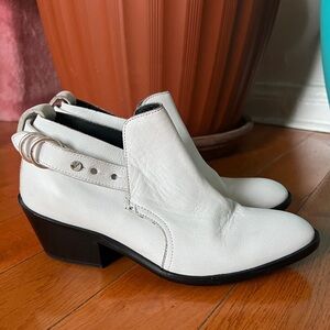 Rag & Bone white leather ankle boots